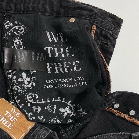 NWT We The Free Jeans Size 26 Free People‎ Black Curvy Siren Low Rise Straight - Picture 8 of 9